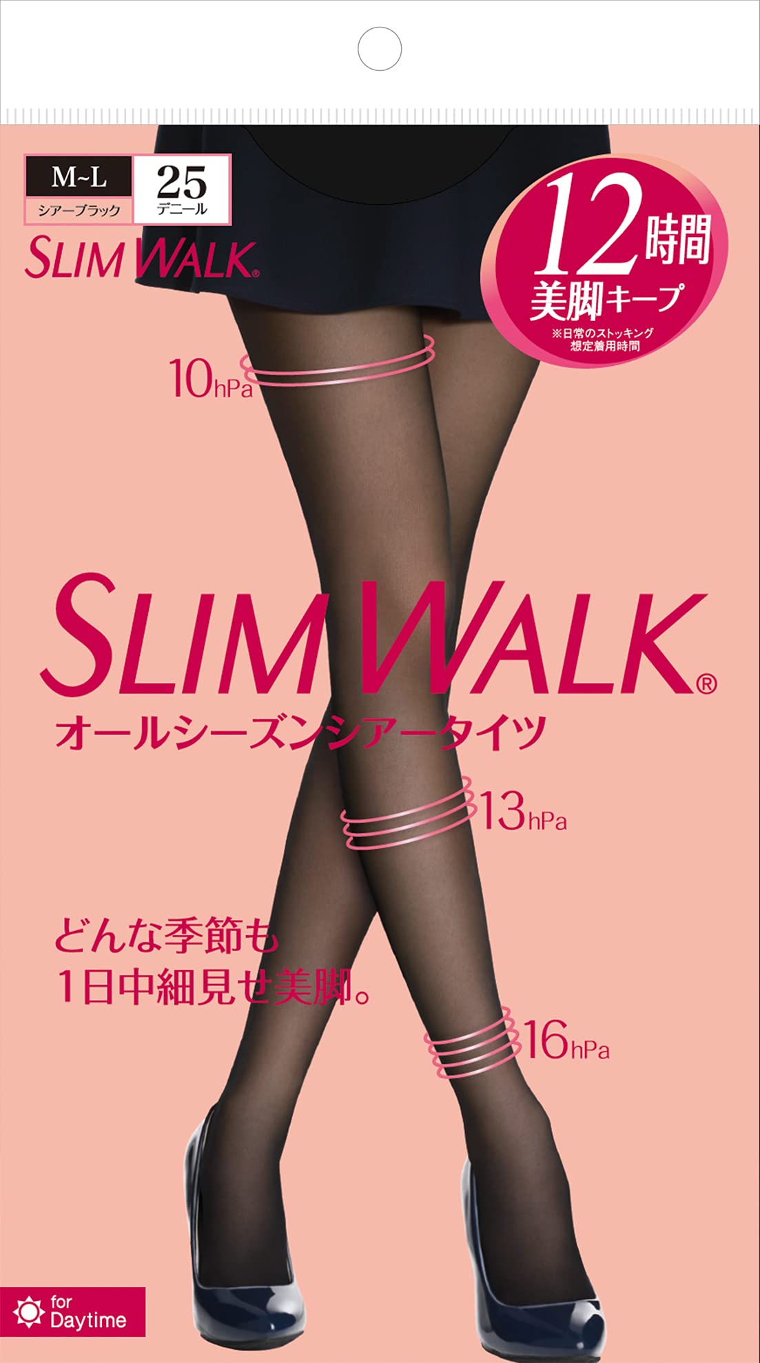 Compression Stockings Slim Walk All Season Sheer Tights Black S-M Compression Stockings Butt Lifting