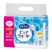 Unicharm Silcot Pure Water Wet Tissue Refill 58 sheets x 8 pack