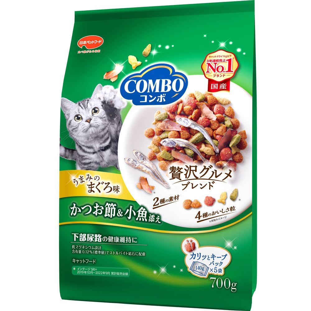 콤보 캣 푸드 캣 【풍부한 재료】 【국산】 【소분 포장】 참치 맛 · 가다랭이 · 작은 물고기 첨자 고양이