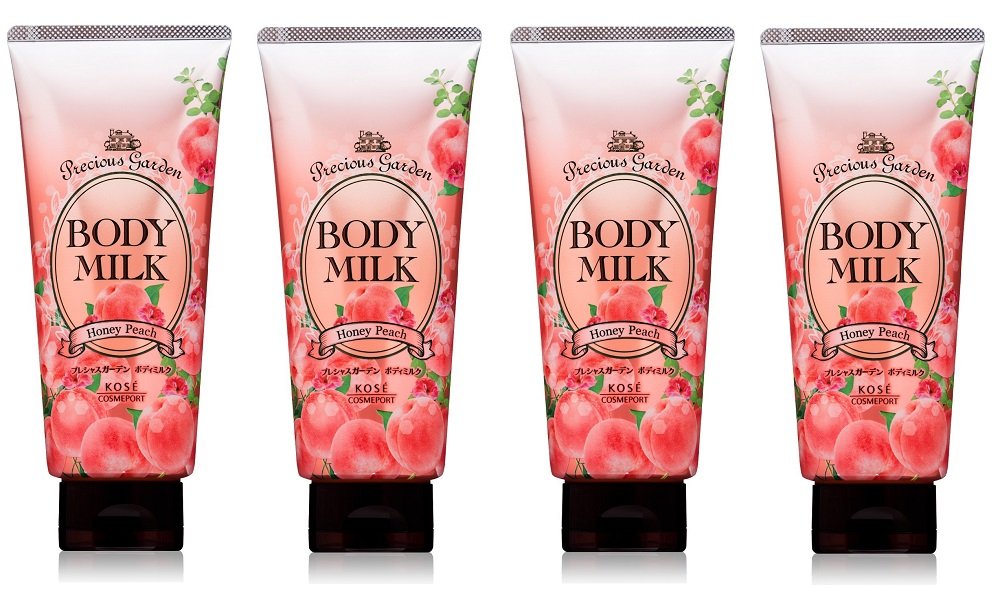 [Bulk purchase] KOSE Precious Garden Body Milk (Honey Peach) 200g x 4 pieces