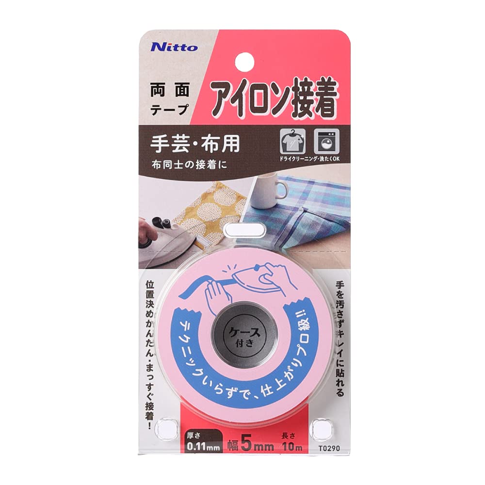 니톰즈 다리미 접착 테이프 재봉틀 바늘을 사용하지 않고 간단 재봉 5mm×10M T0290 투명