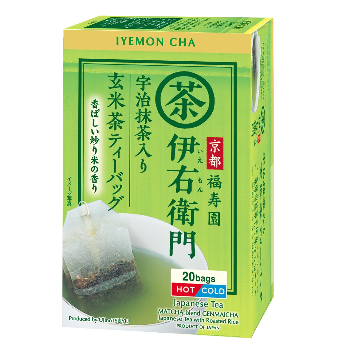 Uji no Tsuyu Iyemon Matcha Genmaicha tea bags (2g x 20P) x 6 pieces