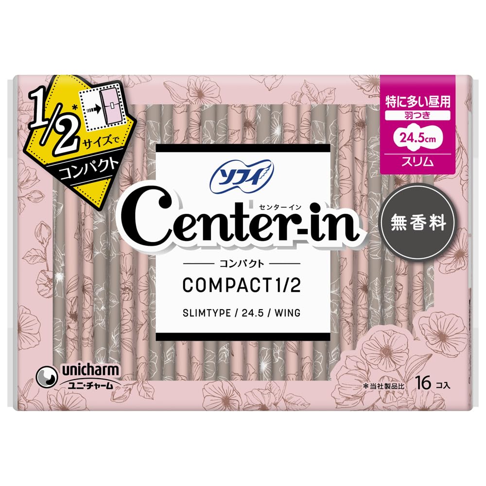 Sofy Center-in Compact 1/2 Unscented Especially for daytime use Wings 16 sheets [Sanitary napkins slim]
