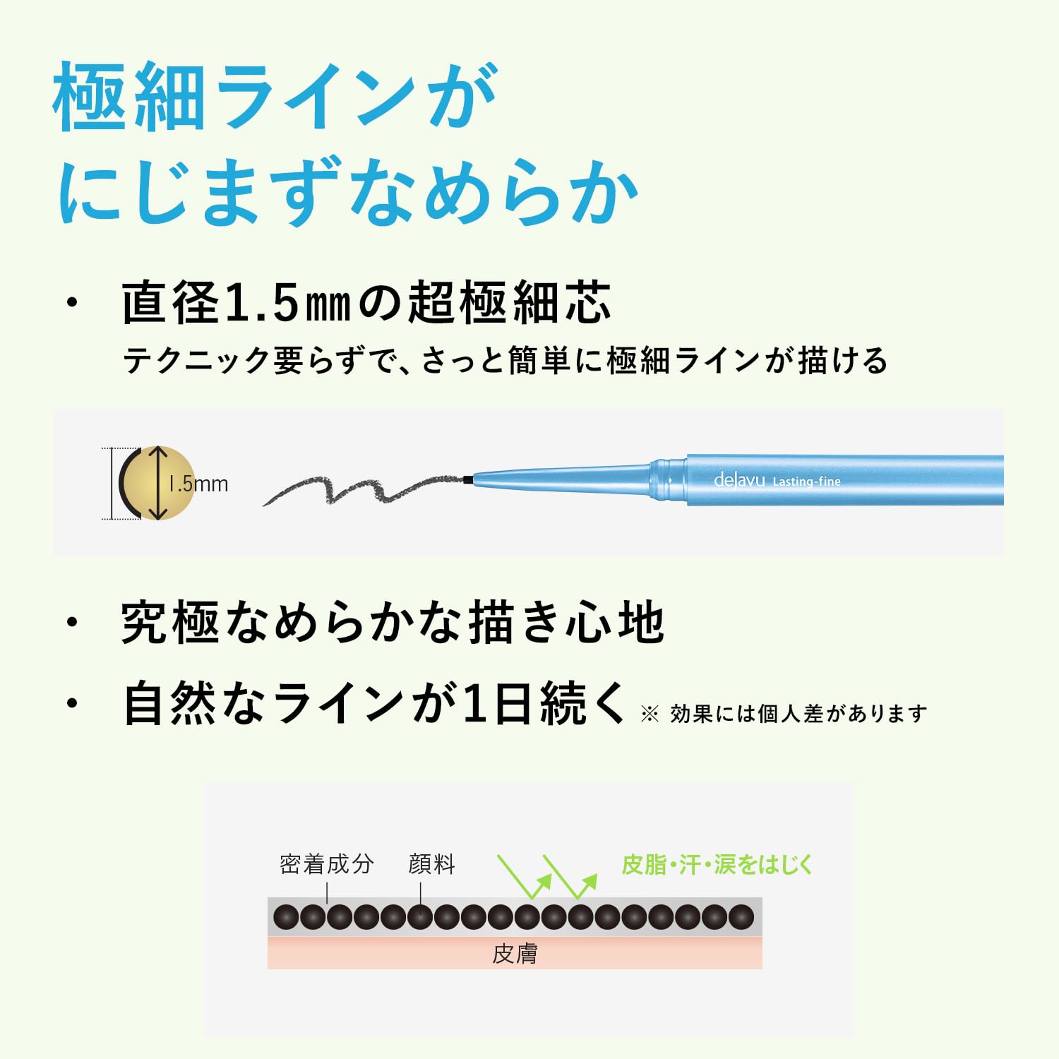 dejavu Dejavu Lasting Fine Adhesive Eyeliner Extra Fine Cream Pencil 2 Dark Brown Pencil Eyeliner Extra Fine Lead