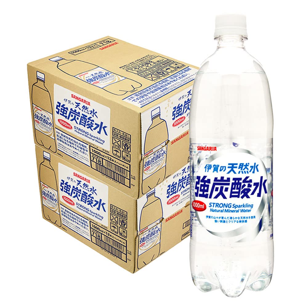 이가의 천연 물 강탄산수 P 일본 산갈리아 1리터 (x 24)