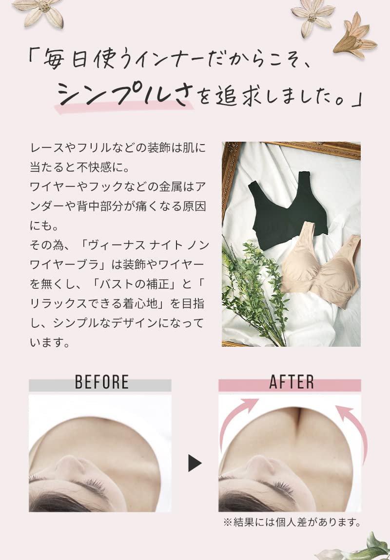 Venus Night NONWIRE BRA BLACK BLACK - ll（文胸）