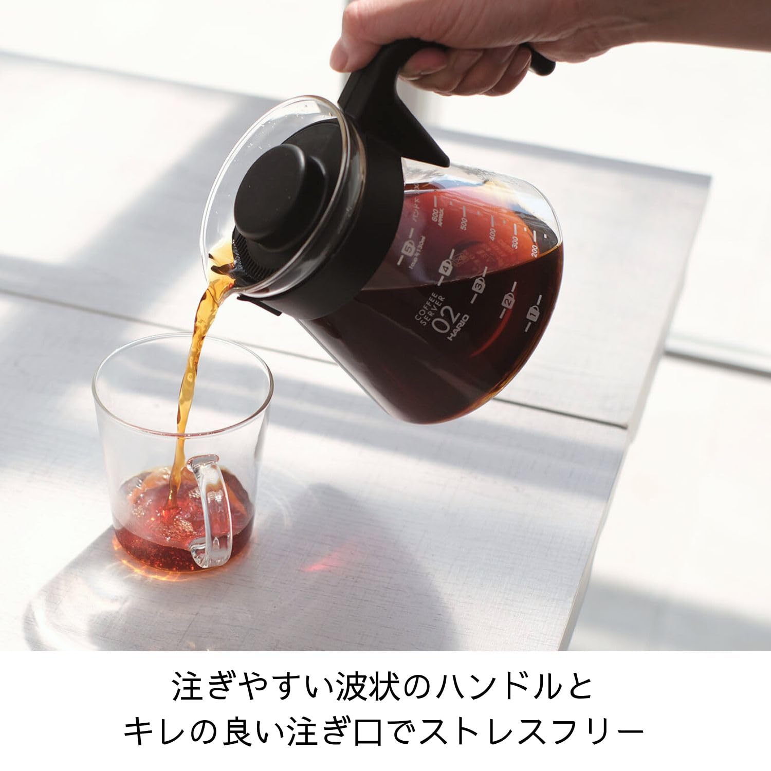 HARIO V60 Coffee Server Practical Capacity 700ml Black Made in Japan VCS-02B