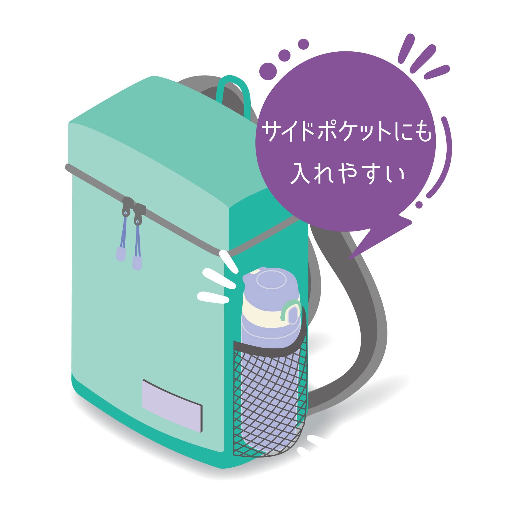 Thermos Water Bottle Vacuum Insulated Mobile Mug 550ml Purple JNT-552 PL