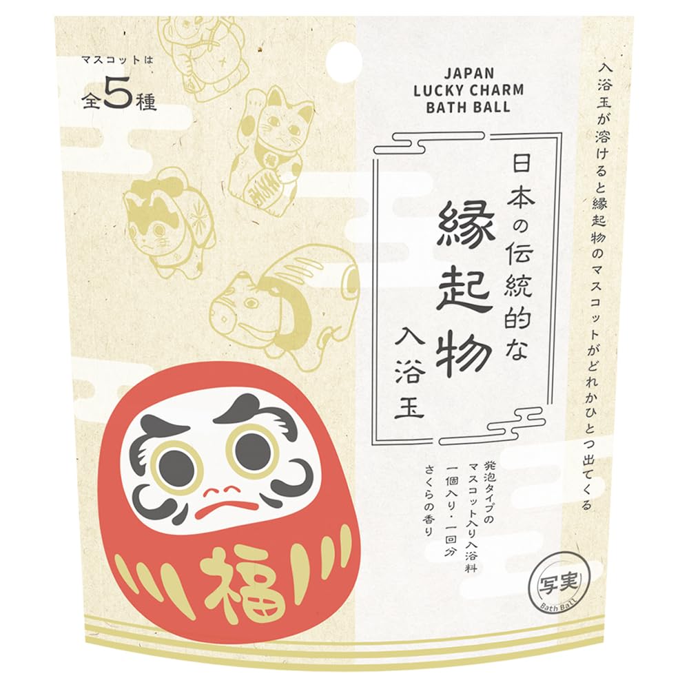 Real series Japanese traditional lucky charm bath ball Sakura scent 50g 1 serving