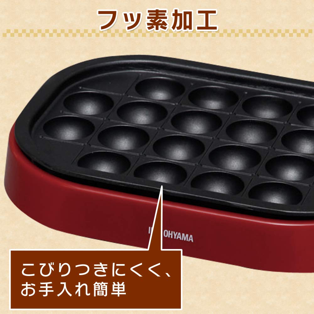 Máy Làm Takoyaki Iris Ohyama 2WAY (Đĩa Takoyaki 20 Lỗ) Đỏ ITY-20WA-R