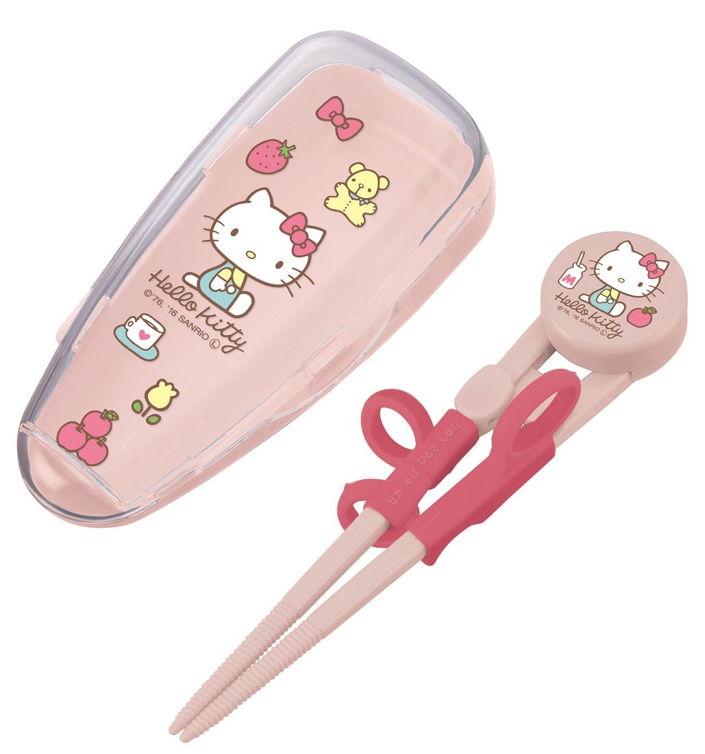 Skater Children's Training Chopsticks with Special Case 14cm Training Chopsticks for Ages 2-7 Right Hand Sanrio Hello Kitty 70's Girls ADXT1S-A