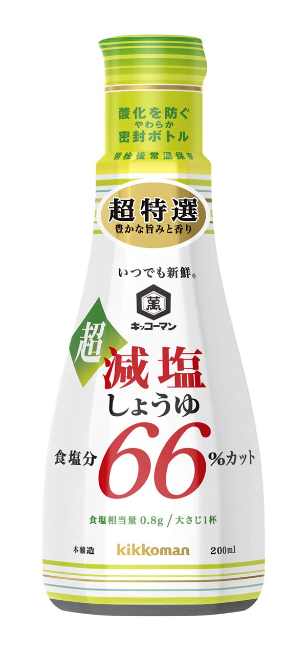 키코만 식품 언제든지 신선한 초감염 간장 식염분 66% 컷 200ml ×6개