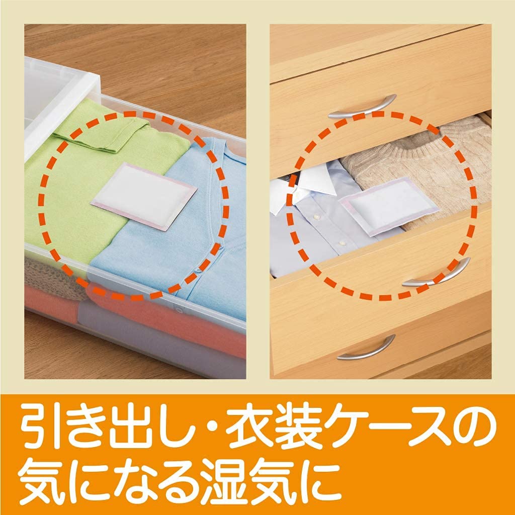 【정리 사】 드라이펫트 제습제 시트 타입 서랍・의상 케이스용 (의류・피제품용) 덕용 12 시트입 25g×12×4개