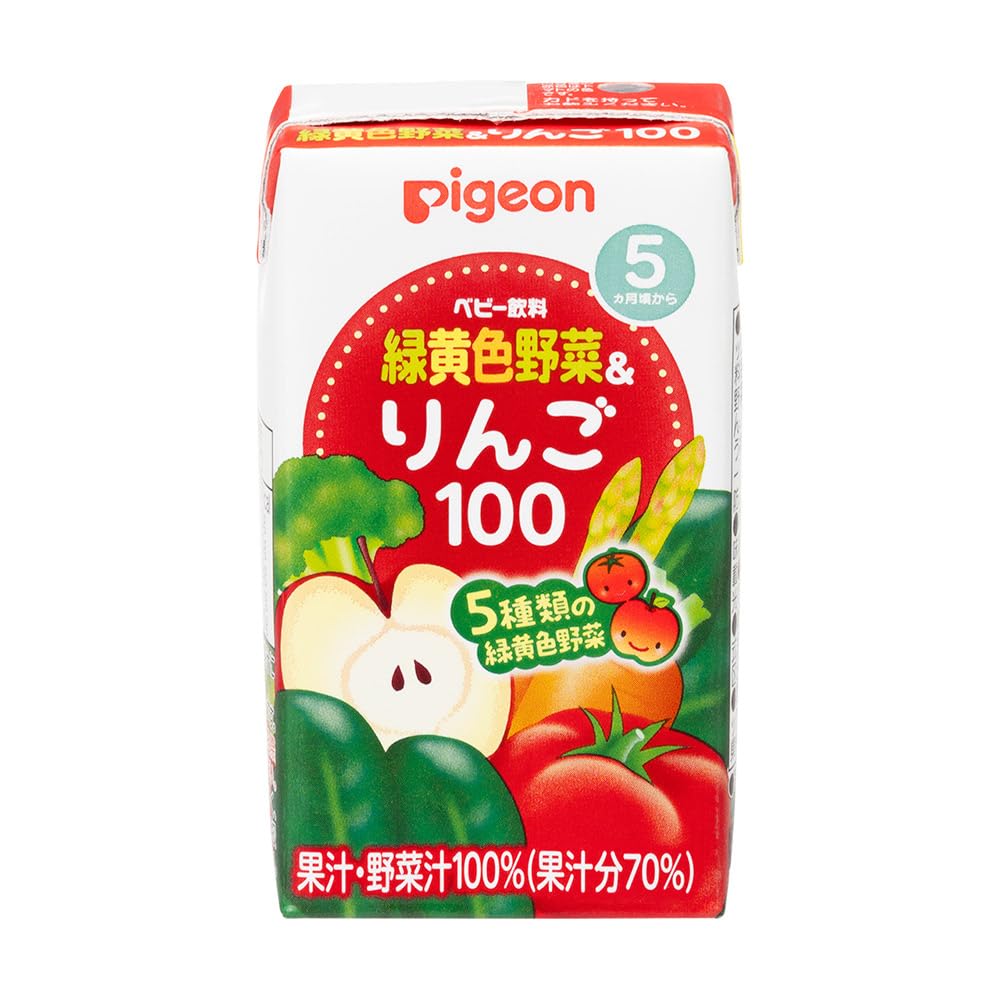 Pigeon Baby Drink Green Yellow Vegetables & Apples 100 125ml x 3 pack