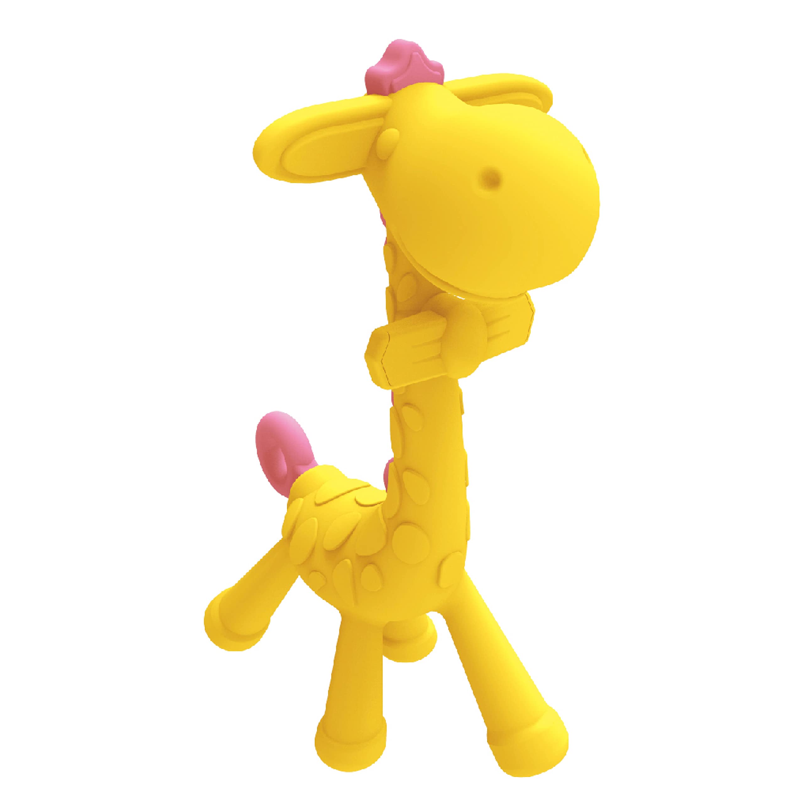 EDISON Teething Giraffe Peeling Pink Giraffe with a hook to dry (pink)
