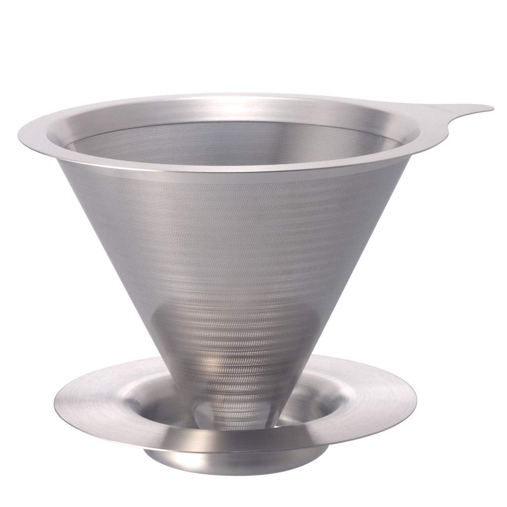 HARIO Double Mesh Metal Dripper for 1 to 4 Cups Hairline Silver Stainless Steel DMD-02-HSV
