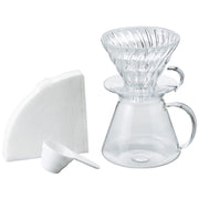 HARIO V60 Glass Brewing Kit Practical Capacity 600ml Server for 1~4 Cups Transparent JapanMade by S-VGBK-02-T
