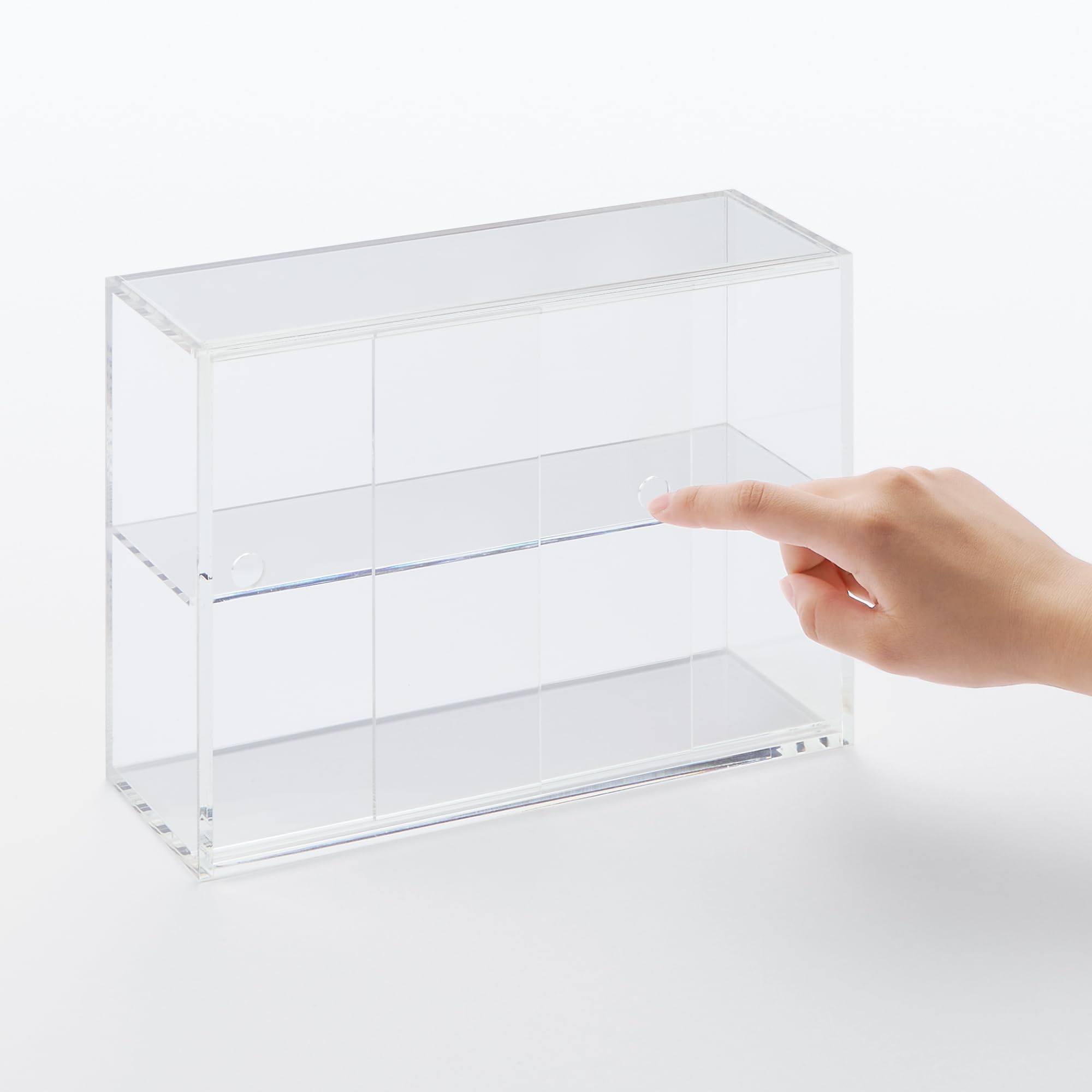 MUJI Acrylic Collection Stand with Sliding Door/Small Approximately Width 25.2 x Depth 8.4 x Height 18.4cm 02856120