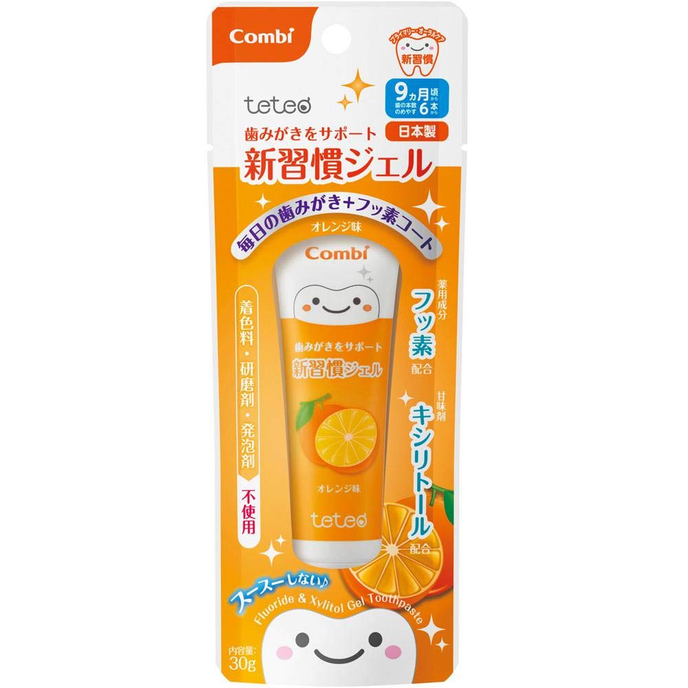 Combi (콤비) 테테오 칫솔질 지원 새로운 습관 젤 오렌지 맛