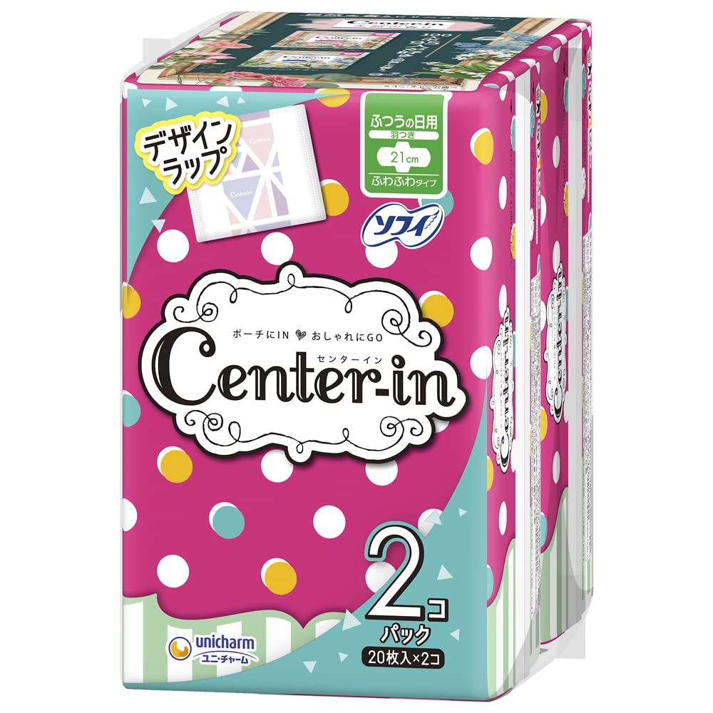 Sofy Center Inn Fluffy Normal Day Wings 21cm 20 sheets x 2 [Sanitary napkins]