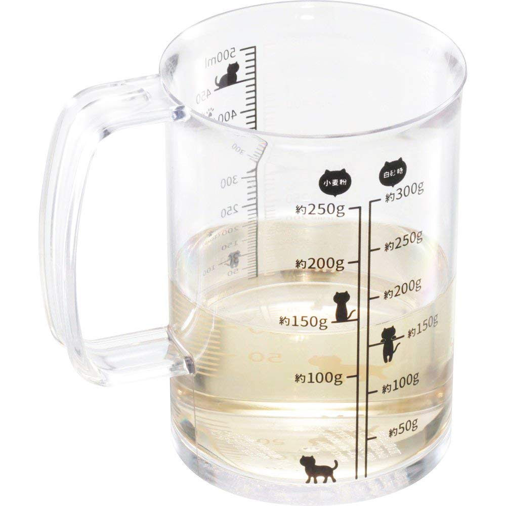 KAI Cat Measuring Cup Nyammy 500ml Made in Japan Dishwasher Safe DH2728