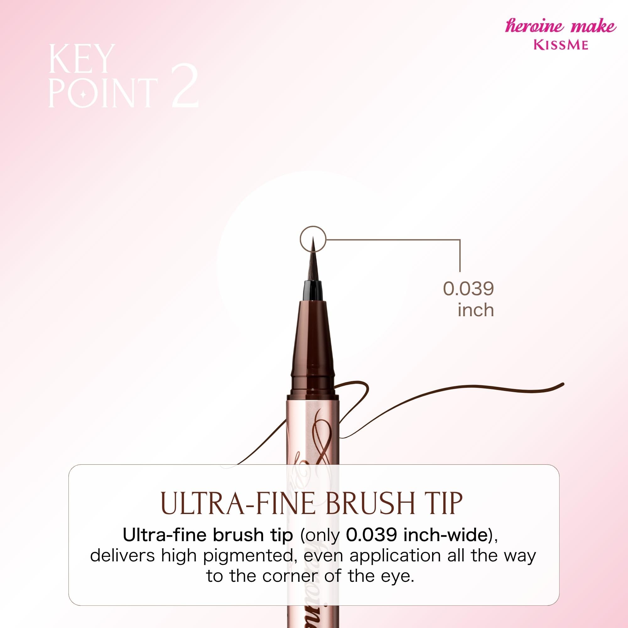 Heroine Make Prime Liquid Eyeliner Rich Keep 03 Natural Brown 0.4mL Brush Tip 0.1mm Domestic Extra Fine Brush Waterproof Formula Hot Water Off