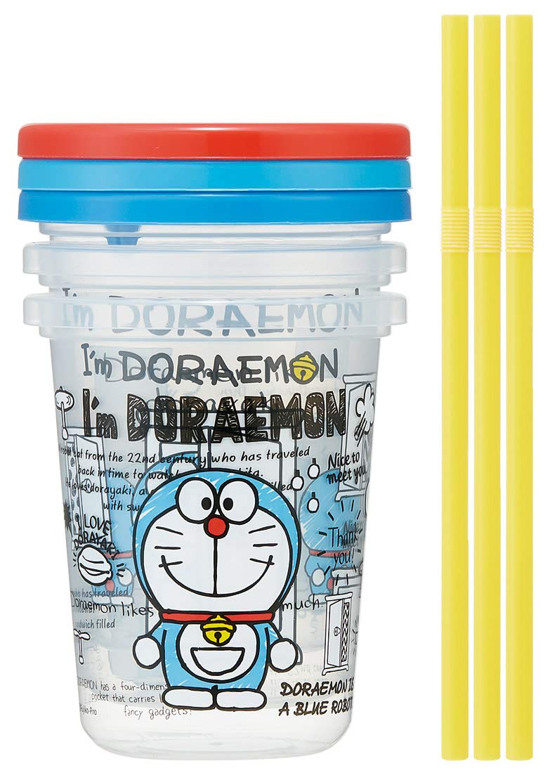 스케이터 (skater) 빨대 텀블러 3 개 도라에몽 I'm Doraemon 일본제 320ml SIH3ST