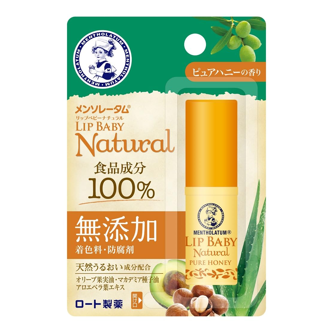 Mentholatum Lip Baby Natural Pure Honey Scent 4g