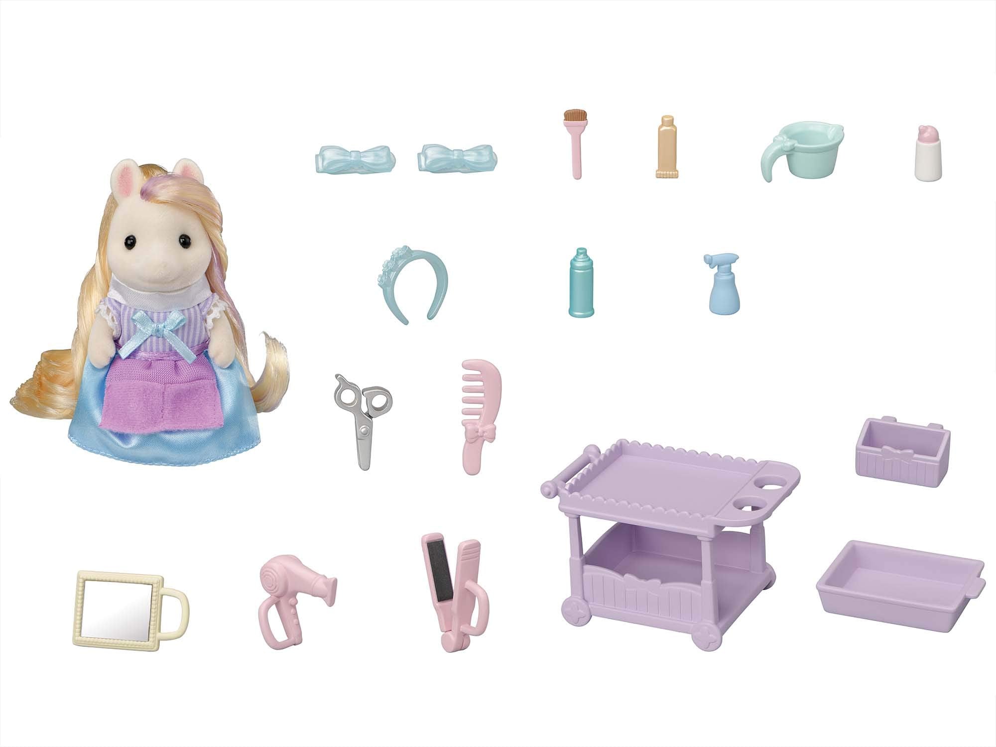 Tiệm làm tóc Sylvanian Families [Bộ làm tóc Pony sành điệu] Chứng nhận Fu-15 ST Mark dành cho Nhà búp bê đồ chơi từ 3 tuổi trở lên EPOCH