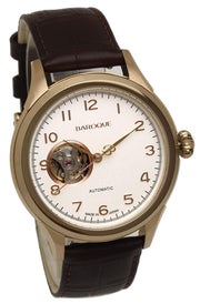 [BAROQUE] Baroque ETERNITA Watch 5 ATM Water Resistant Open Heart Men's Automatic Winding PG White x Brown BA3001RG-01BR