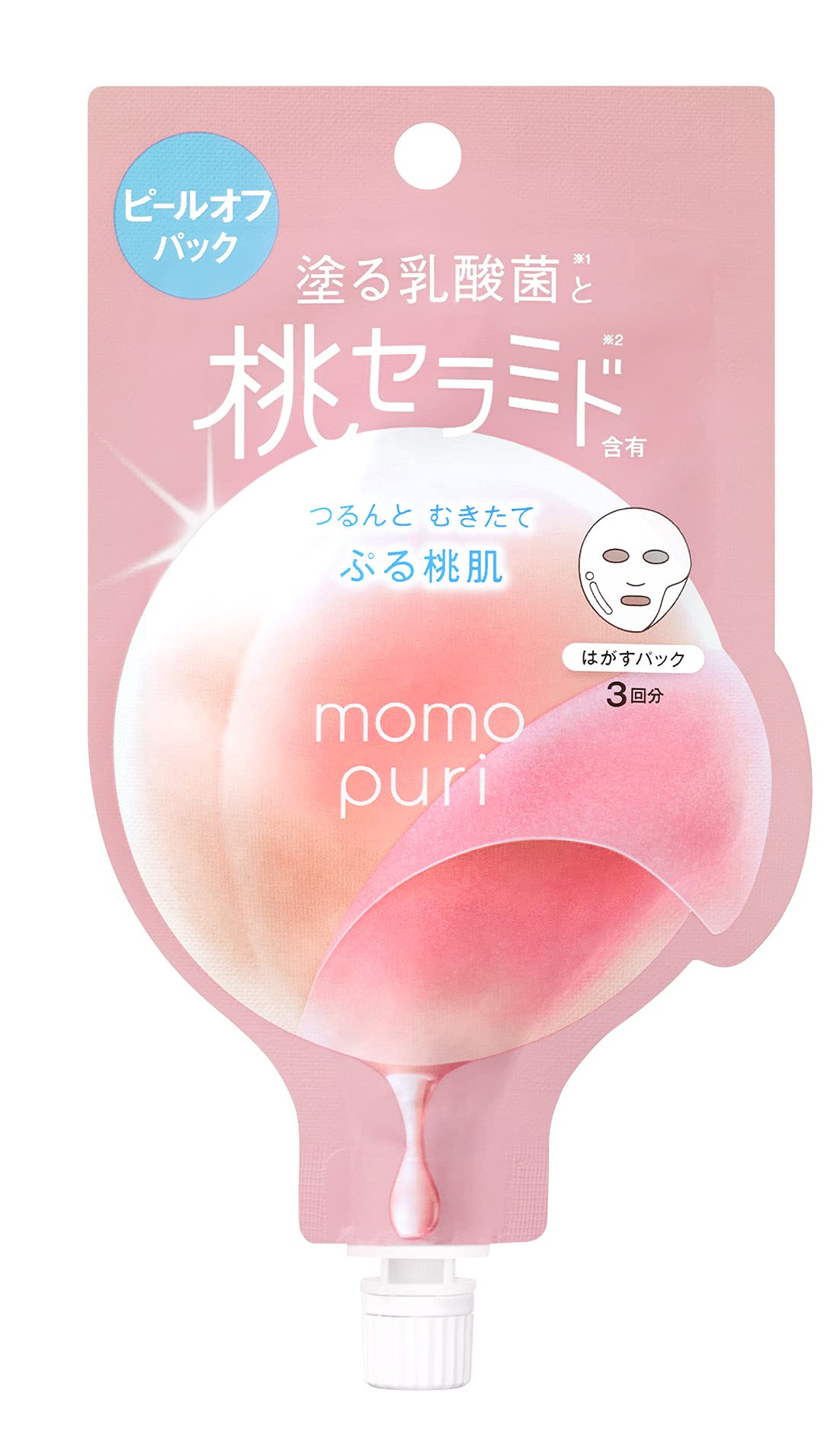 Momopuri Fresh Peel Off Pack 20mL Pack Peel Off Pack Peel Off Pack Exfoliation Care Dull Care Transparency Plump and Pure Peach Glossy Skin