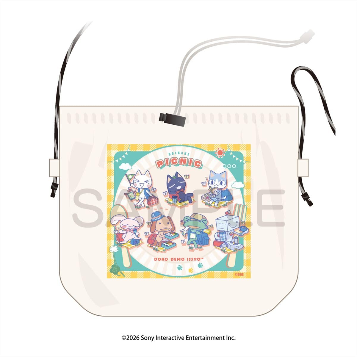 アルジャーノンプロダクト どこでもいっしょ ピクニックでもいっしょ おでかけサコッシュ 約W250×H220mm ポリエステル