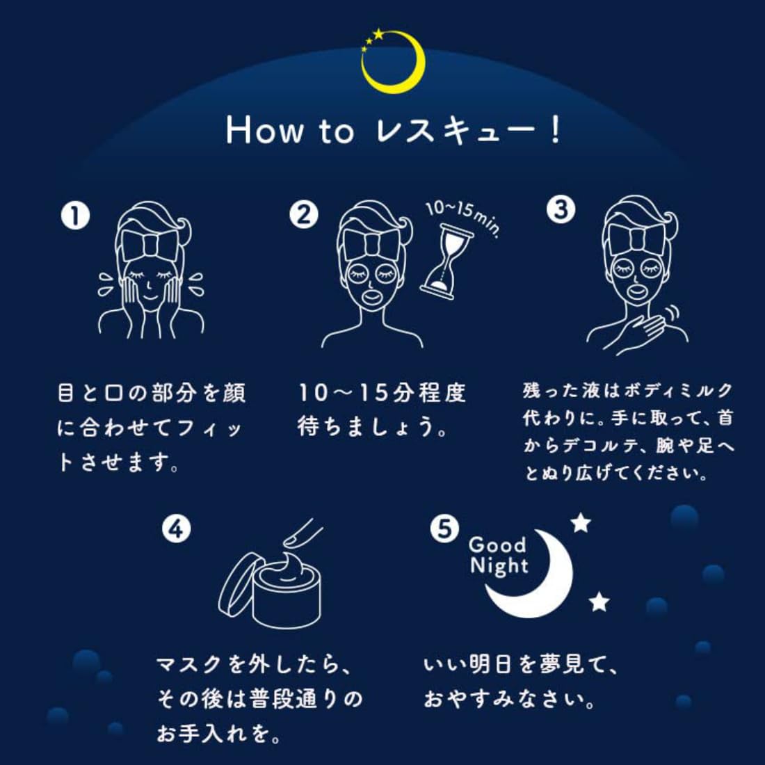 面膜露露露one night救援透明感one night R 4k 35ml ×5袋入紫外线保护，去角质