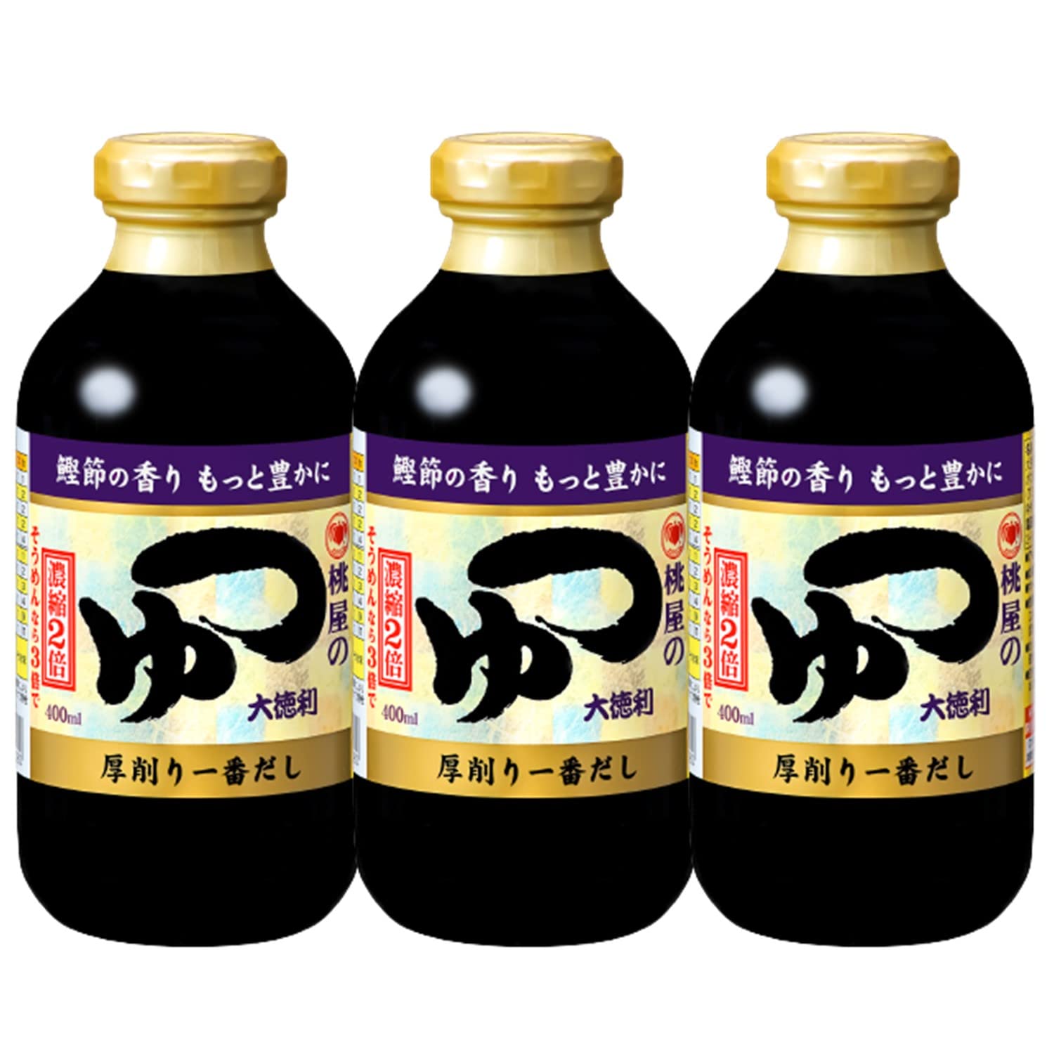 Momoya Tsuyu Large Tokkuri 400ml x 3 [Mentsuyu 2x Concentration Thick Shavings]