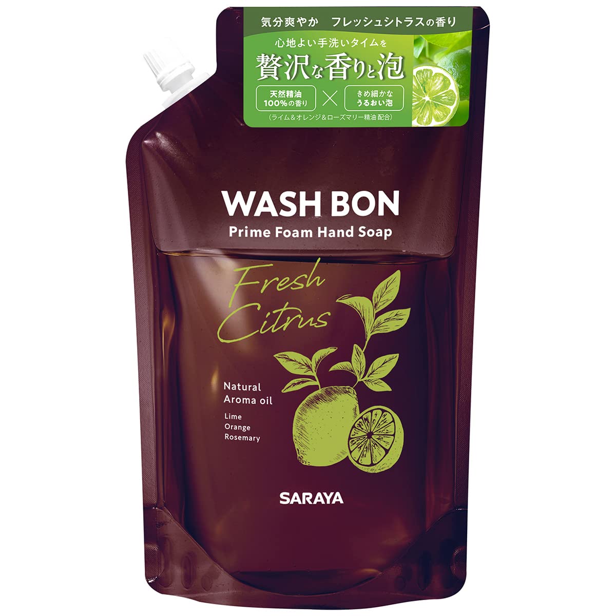 Saraya Washbon Prime Foam Fresh Citrus Refill 500ml