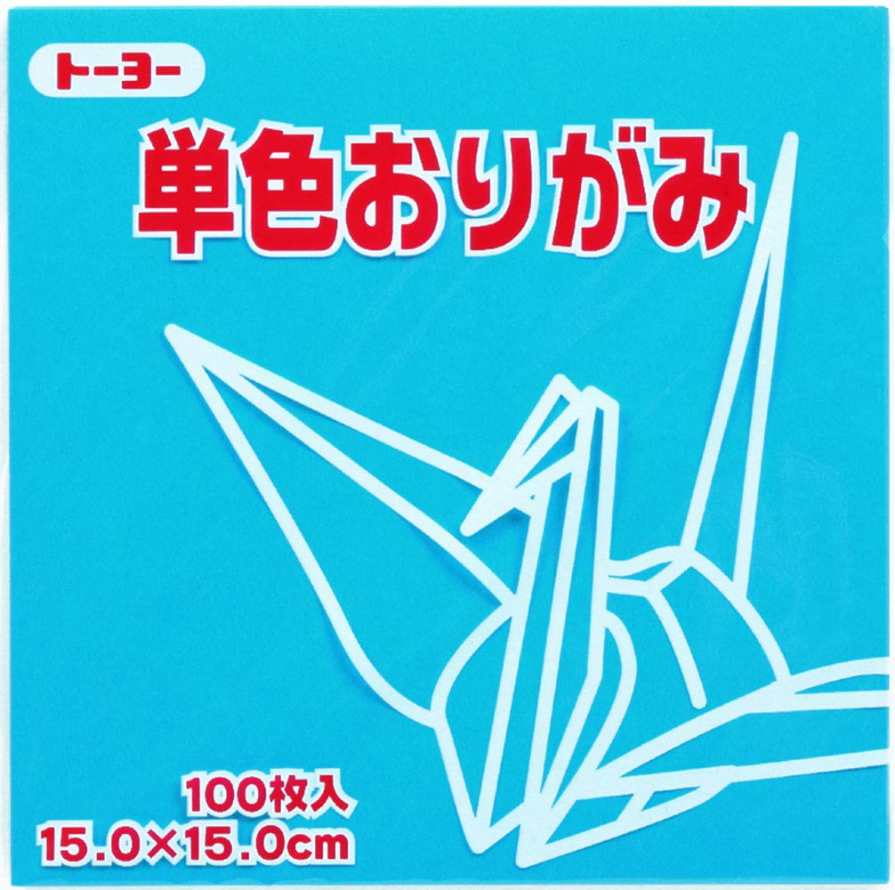 Toyo Origami Single-sided Origami Single Color 15cm Square Water 100 Sheets 064136