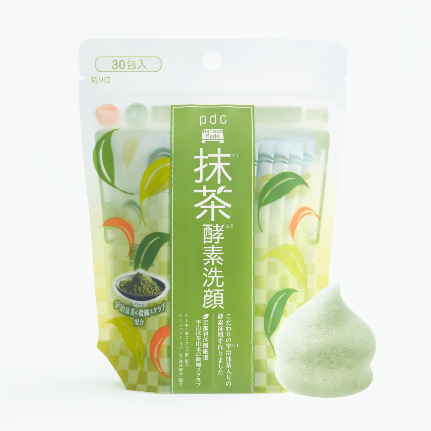 와후드 메이드 Wafood Made 우지 말차 효소 세안 0.4g 30포 세안 세안 파우더