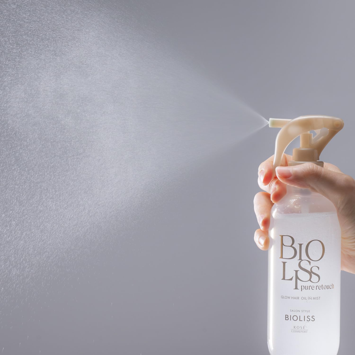 SALON STYLE Biolis Pure Retouch Glow Hair Oil in Mist Treatment 250mL Transparent Shiny