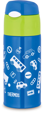 Thermos Water Bottle, Vacuum Insulated Straw Bottle, 400ml, Blue Green, For Children, For Going To Kindergarten And School, For Cooling Only, FHL-403F BLGR