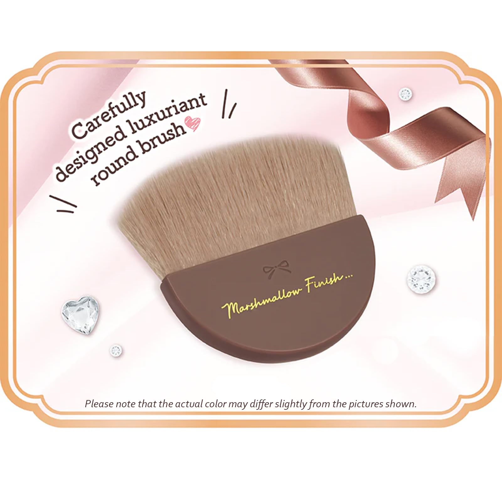 Canmake Marshmallow Finish Powder Brush Round Brush Matte Skin Finish Brown 1 piece (x 1)