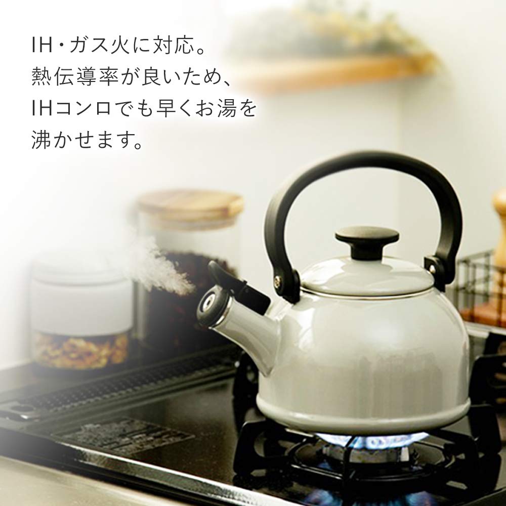 Fuji Enamel Whistle Kettle IH Compatible Series 1.6L Ash Pink CTN-1.6WK.AP