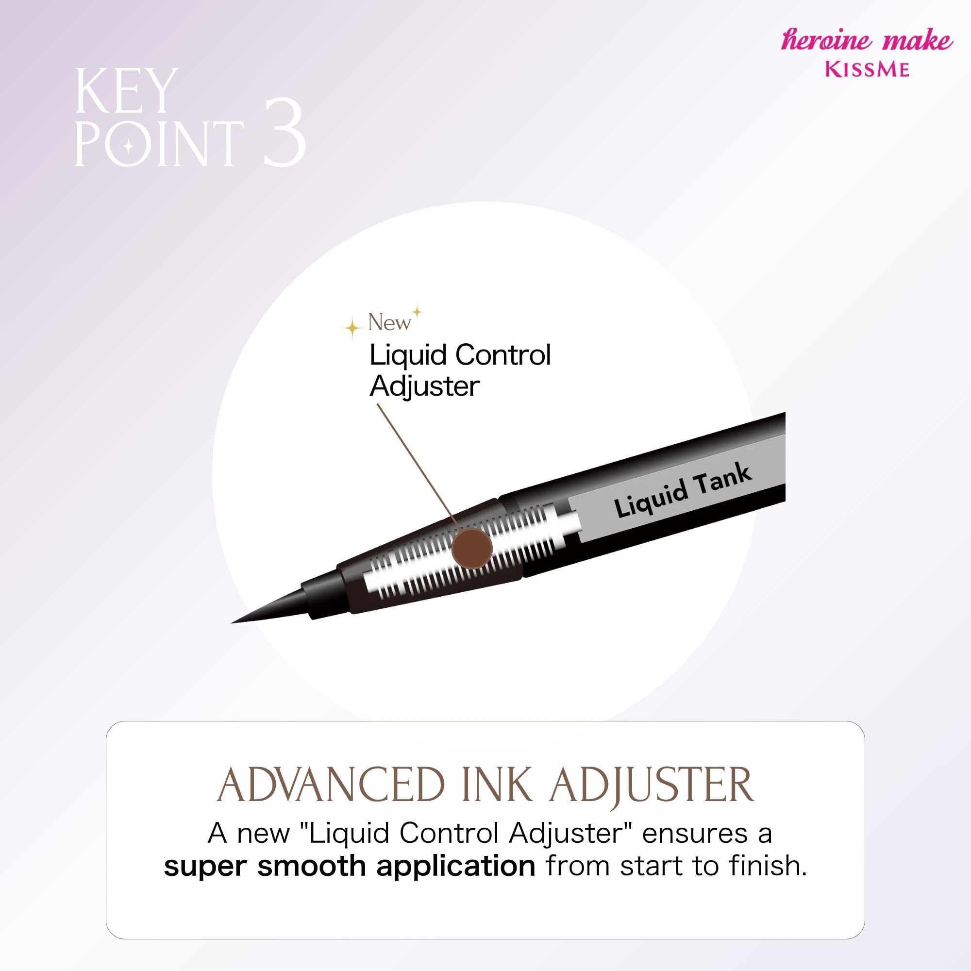 Heroine Make Prime Liquid Eyeliner Rich Keep 02 Brown Black 0.4mL Brush Tip 0.1mm Domestic Extra Fine Brush Waterproof Formula Hot Water Off