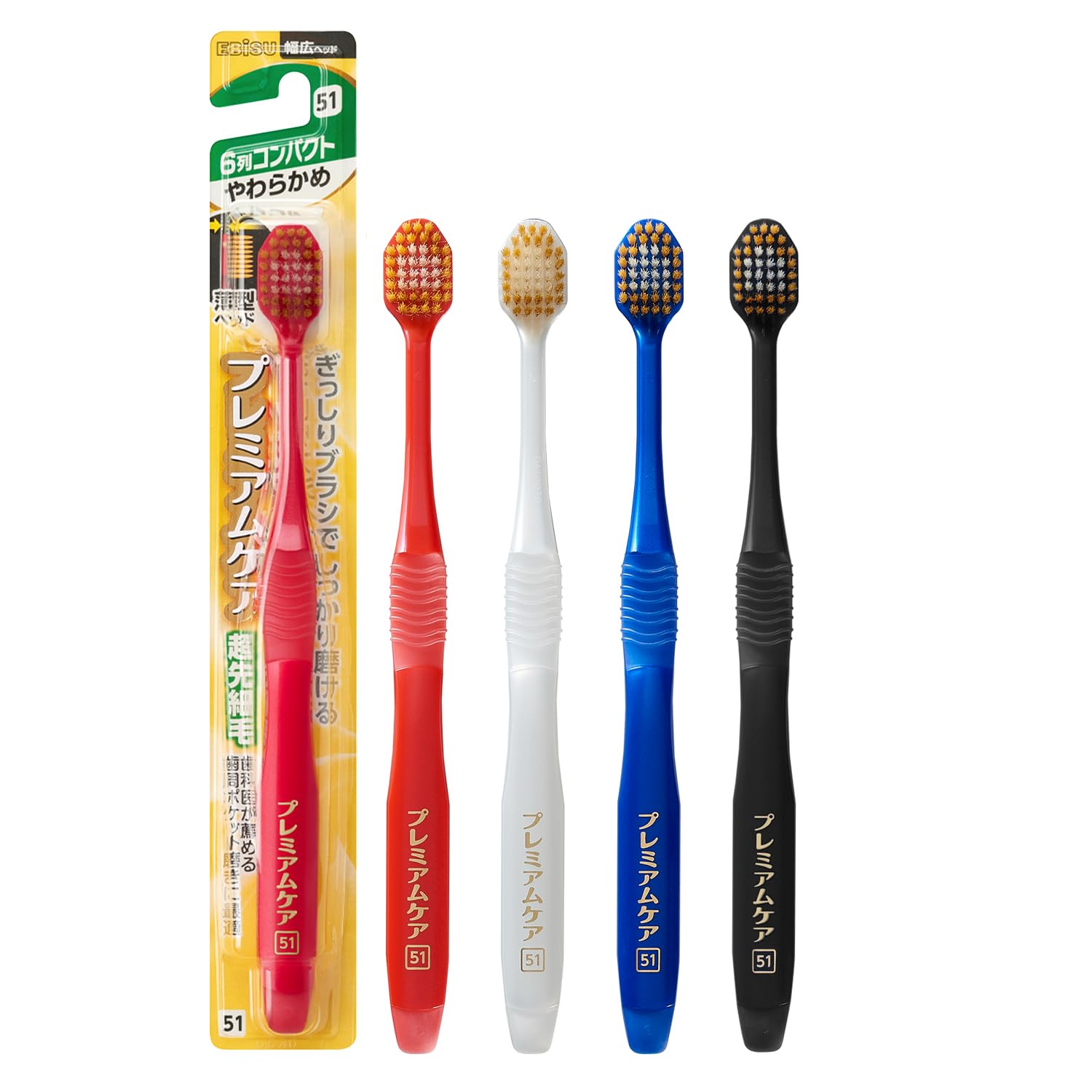 แปรงสีฟันพรีเมี่ยมแคร์ 6 แถว กะทัดรัด ขนนุ่ม