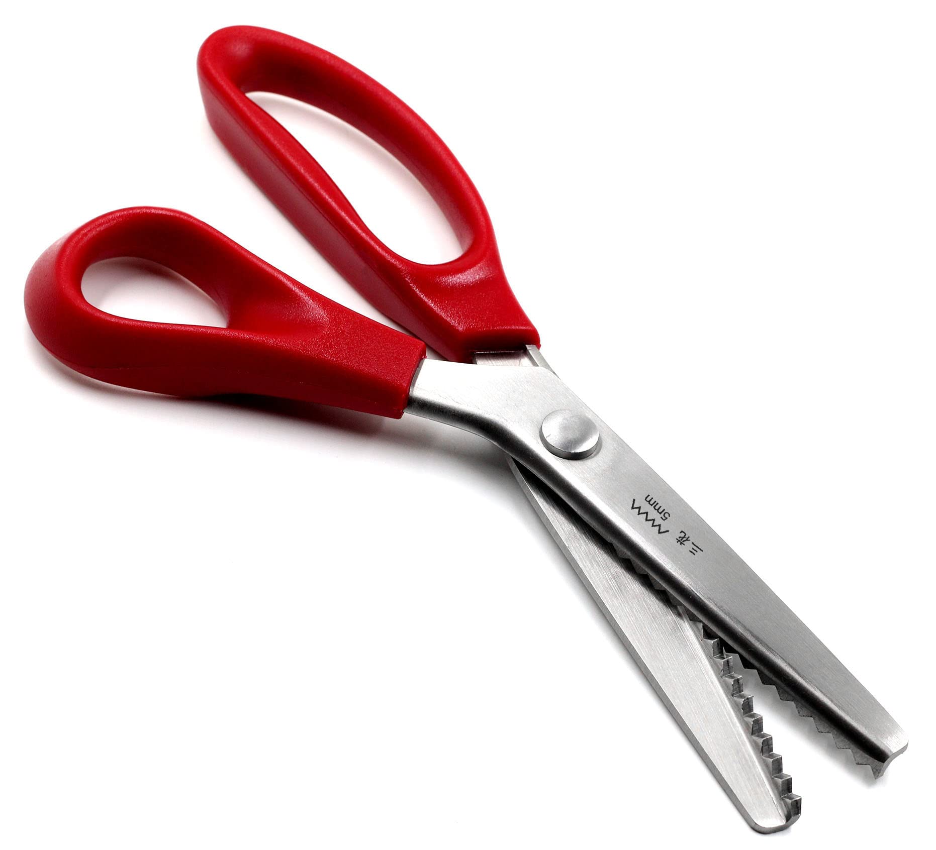 Sanka Pinking Scissors, Easy to Grip, Craft Scissors, Triangular Jagged, 5mm, For Paper, Cloth, Crafts, and Wrapping