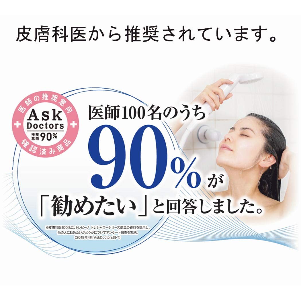 도레이 트레비노 정수 샤워 헤드 (염소 제거/30% 절수) 일본 아토피 협회 추천품 정수/원수 전환 일본제 RS53 트레 샤워