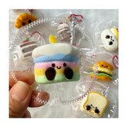 Squishy Cake Toy Food Sample Keychain Bread Mini Relief Toy Cute Stretchy Soft Slow Return Stress Relief Suitable for Children and Adults Comes with Storage Bag (Cake)