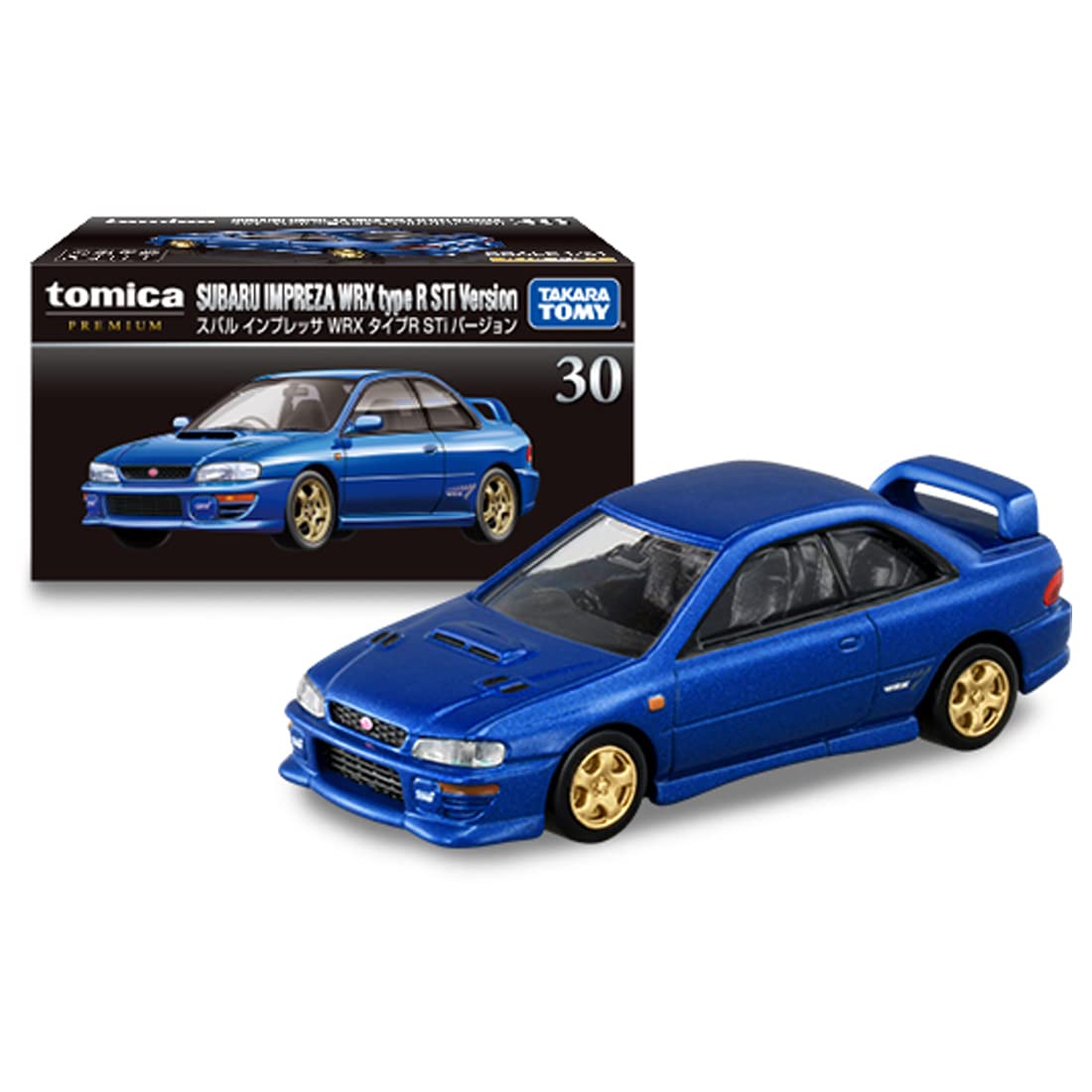 TAKARA TOMY "Tomica Premium 30 Subaru Impreza WRX Type R Sti Version" Mini Car Toy Ages 6+ Boxed Passes Toy Safety Standards ST Mark Certification TOMICA
