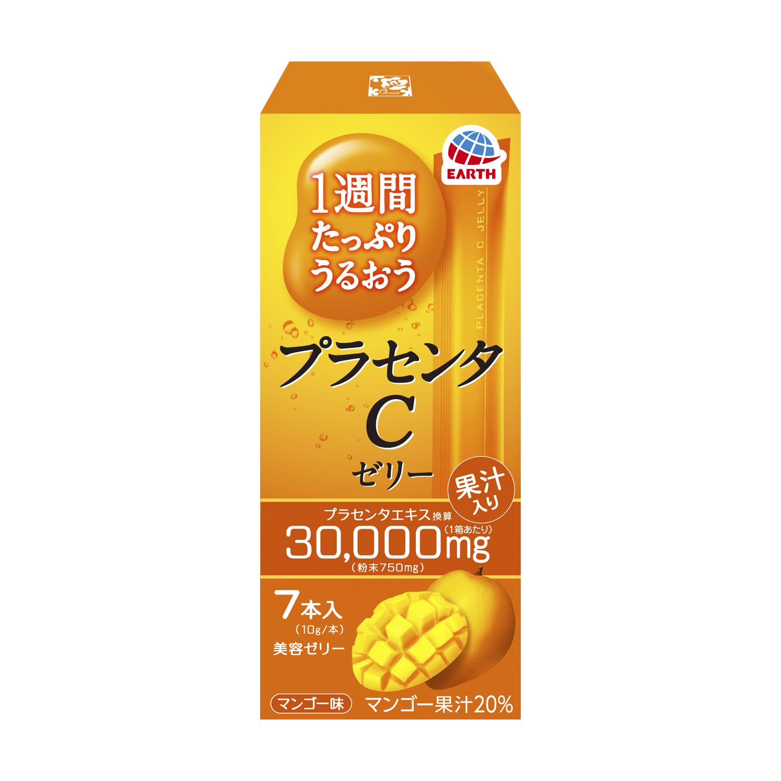 Earth Pharmaceutical 1 week moisturizing placenta C jelly mango flavor 10g x 7 bottles