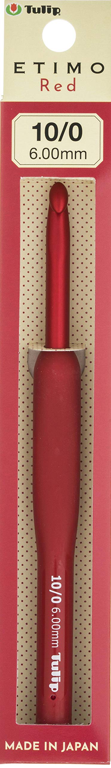 Crochet "ETIMO Red Crochet Hook with Cushion Grip No. 10/0" Tulip Tulip Red TED100