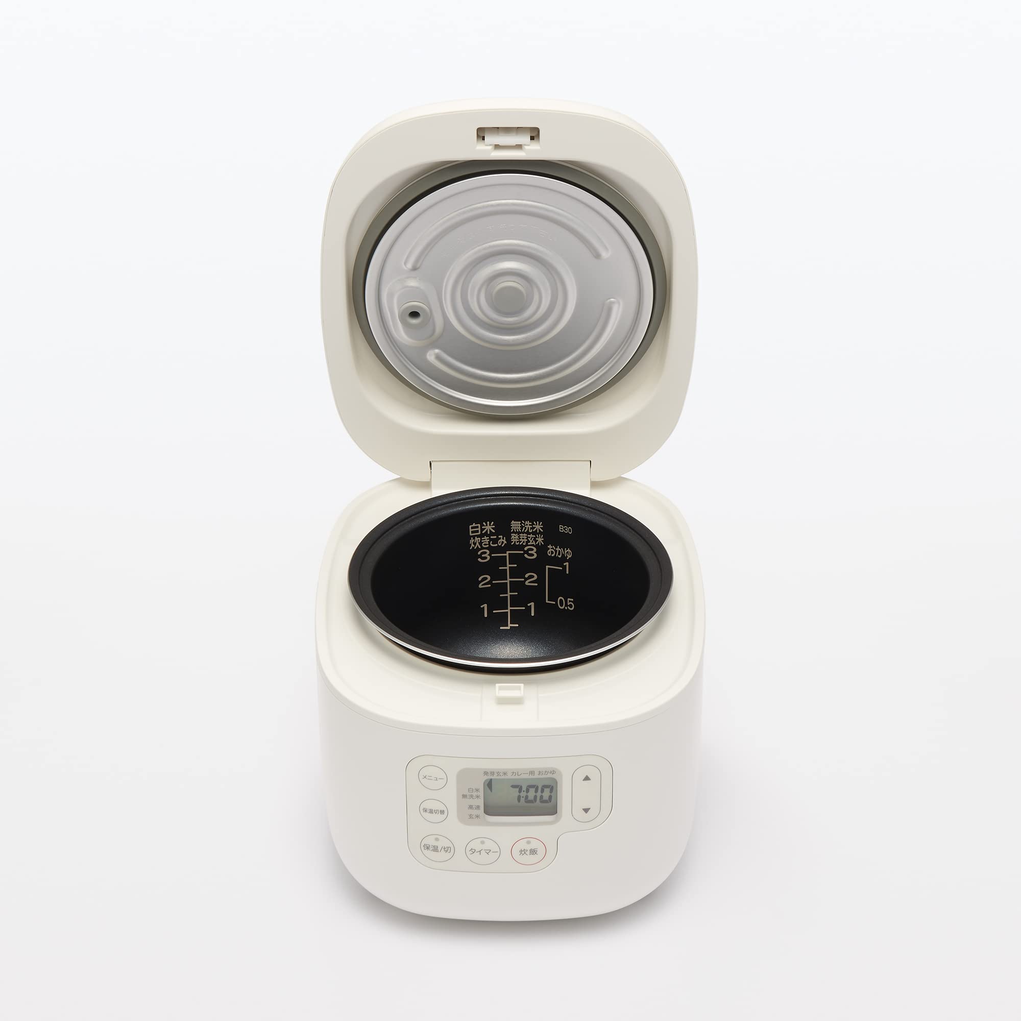 MUJI Rice cooker with rice scoop holder, 3 cups, white, width 20.8 x depth 25.4 x height 18.6 cm MJ-RC3A3/12829065